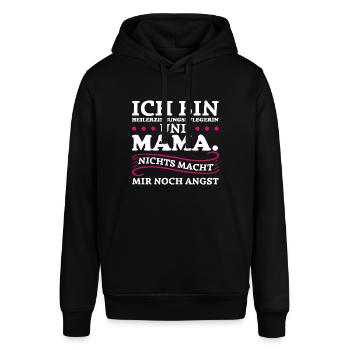 Heilerziehungspflegerin Mama Heilerziehungspflege - Stanley/Stella Unisex Hoodie SOUNDER - Schwarz - Vorne - Alina (178cm) & Michal (187cm)