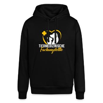 Tierarzthelferin Veterinär TFA - Stanley/Stella Unisex Hoodie SOUNDER - Schwarz - Vorne - Alina (178cm) & Michal (187cm)