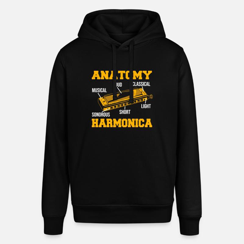 Playing Harmonica Gift - Stanley/Stella SOUNDER Unisex Hoodie - black