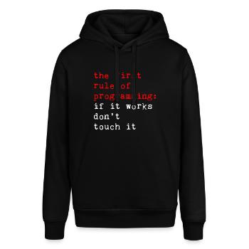 Rule Of Programming, If It Works, Don't Touch It 2 - Stanley/Stella SOUNDER Unisex Hoodie - black - Front - Alina (178cm) & Michal (187cm)