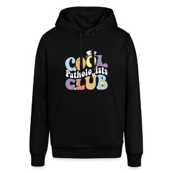 Cool Pathologists Club Pathology Practitioner - Stanley/Stella Unisex Hoodie SOUNDER - Schwarz - Vorne - Alina (178cm) & Michal (187cm)