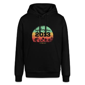 10 Years Old Legendary Since 2013 10th Birthday - Stanley/Stella SOUNDER Unisex Hoodie - black - Front - Alina (178cm) & Michal (187cm)