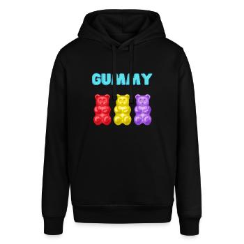 Gummibären Gummibärchen Fruchtgummi Gummy Geschenk - Stanley/Stella Unisex Hoodie SOUNDER - Schwarz - Vorne - Alina (178cm) & Michal (187cm)