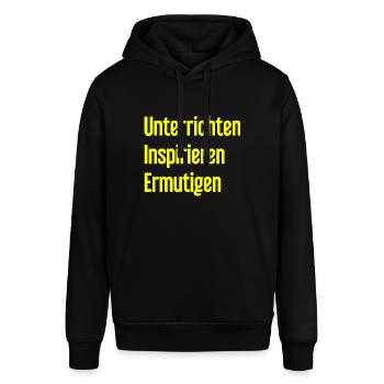 Unterrichten Inspirieren Ermutigen - Stanley/Stella Unisex Hoodie SOUNDER - Schwarz - Vorne - Alina (178cm) & Michal (187cm)