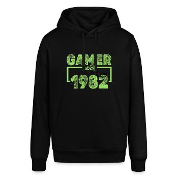 1982 - Stanley/Stella Unisex Hoodie SOUNDER - Schwarz - Vorne - Alina (178cm) & Michal (187cm)