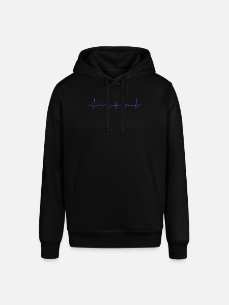Aircraft ECG heartbeat - Stanley/Stella SOUNDER Unisex Hoodie - black
