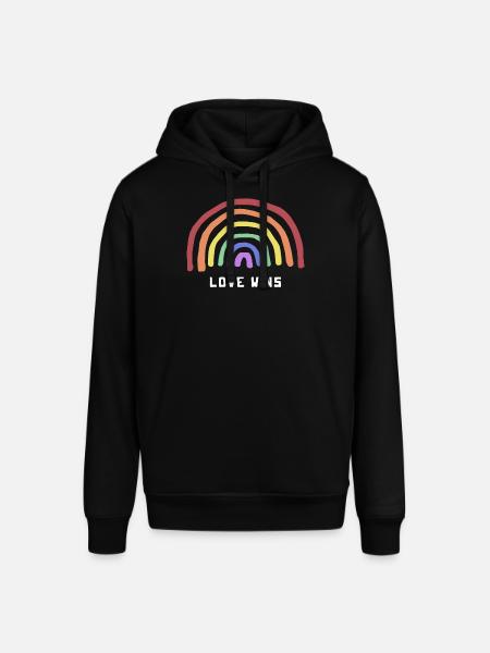 Love Wins gift rainbow shirt - Stanley/Stella SOUNDER Unisex Hoodie - black