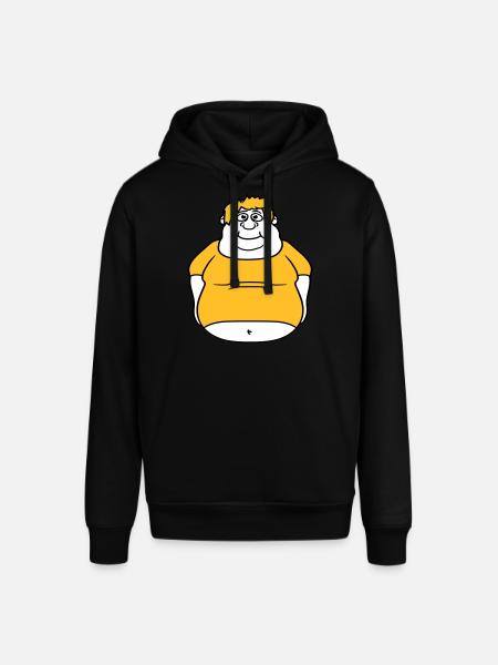 circle ball man fat thick clipart cartoon cartoon lu - Stanley/Stella SOUNDER Unisex Hoodie - black
