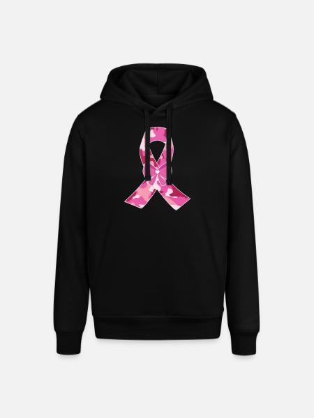 Wsparcie dla różowej wstążki świadomości raka piersi - Bluza z kapturem typu unisex Stanley/Stella SOUNDER - czarny