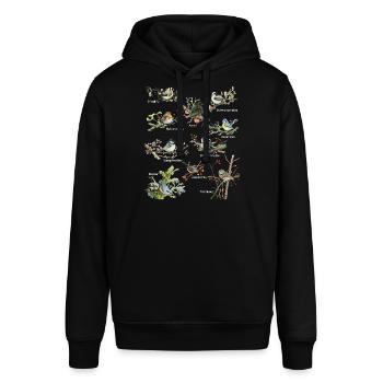 Gartenvögel Amsel Meise Zaunkönig Spatz Stieglitz - Stanley/Stella Unisex Hoodie SOUNDER - Schwarz - Vorne - Alina (178cm) & Michal (187cm)