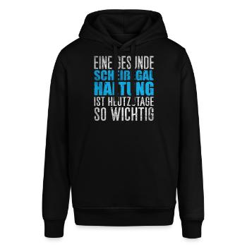 Scheißegal Haltung - Stanley/Stella Unisex Hoodie SOUNDER - Schwarz - Vorne - Alina (178cm) & Michal (187cm)