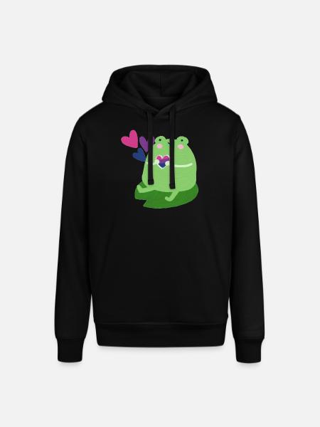 Sød frø med biseksuelle stolthed flag farver - Stanley/Stella SOUNDER unisex hoodie - sort
