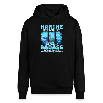 Marine Biologist Because Badass Ocean Saver Scient - Stanley/Stella Unisex Hoodie SOUNDER - Schwarz - Vorne - Alina (178cm) & Michal (187cm)