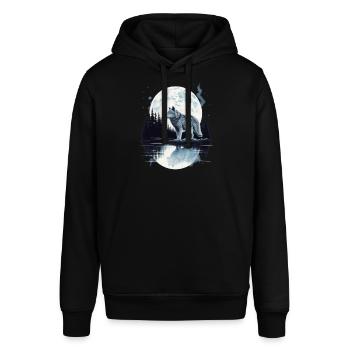 Un loup solitaire survit à la forêt du lac Mountain Moon - Sweat à capuche SOUNDER Stanley/Stella Unisexe - noir - Devant - Alina (178cm) & Michal (187cm)