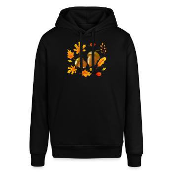 Herbstblätter Eicheln Herbst Eichhörnchen Ernte - Stanley/Stella Unisex Hoodie SOUNDER - Schwarz - Vorne - Alina (178cm) & Michal (187cm)