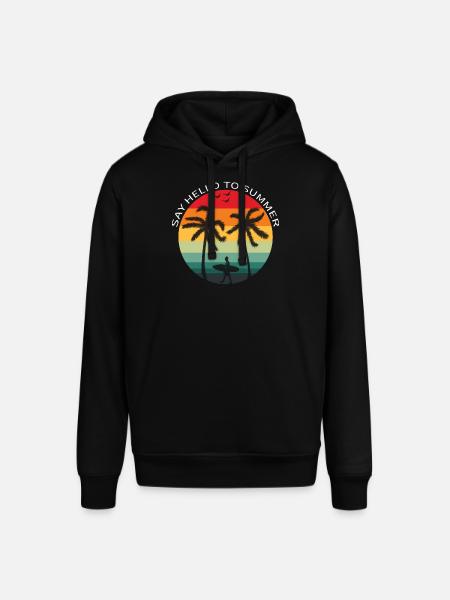 Surfing under palm trees - Stanley/Stella SOUNDER Unisex Hoodie - black