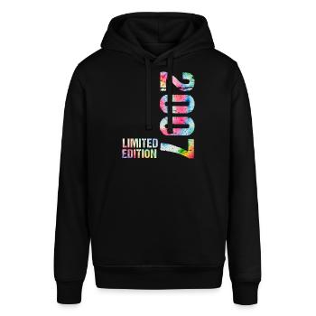 18 JAHRE 18. GEBURTSTAG LIMITED EDITION 2007 - Stanley/Stella Unisex Hoodie SOUNDER - Schwarz - Vorne - Alina (178cm) & Michal (187cm)
