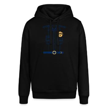 Polizei Uniform Lustig Halloween Offizier Gespenst - Stanley/Stella Unisex Hoodie SOUNDER - Schwarz - Vorne - Alina (178cm) & Michal (187cm)