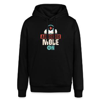 Ears Engaged, Imagination Alight: Audiobook Mode - Stanley/Stella Unisex Hoodie SOUNDER - Schwarz - Vorne - Alina (178cm) & Michal (187cm)