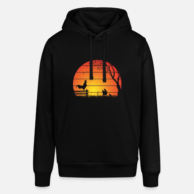 Poulets Coucher de soleil - Sweat à capuche SOUNDER Stanley/Stella Unisexe - noir