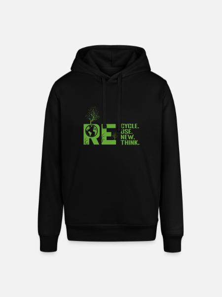ReCycle ReUse ReNew ReThink - Stanley/Stella SOUNDER Unisex Hoodie - black
