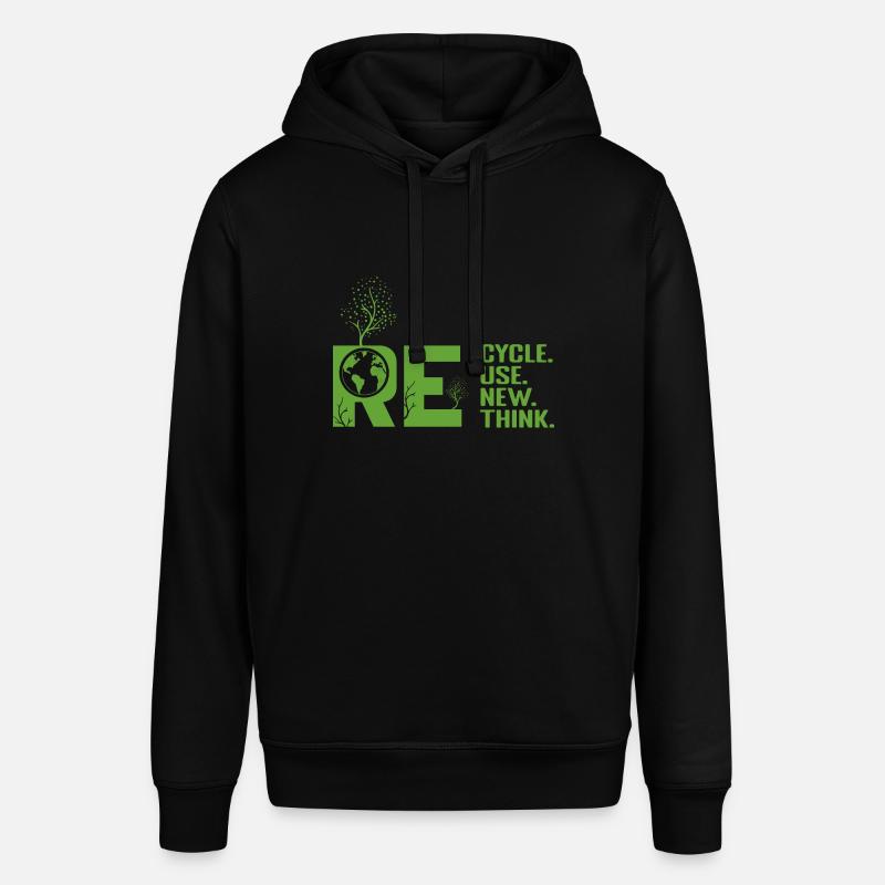 ReRecycler Réutiliser Repenser Repenser - Sweat à capuche SOUNDER Stanley/Stella Unisexe - noir
