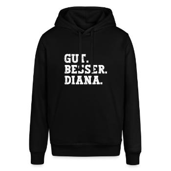 Gut Besser Diana Lustiger Spruch Name Diana - Stanley/Stella Unisex Hoodie SOUNDER - Schwarz - Vorne - Alina (178cm) & Michal (187cm)