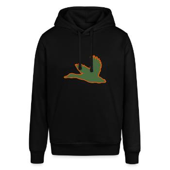 Ente – Perfekt für Jäger und Naturfreunde - Stanley/Stella Unisex Hoodie SOUNDER - Schwarz - Vorne - Alina (178cm) & Michal (187cm)