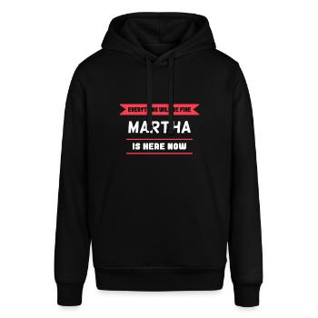 Martha Name Spruch für stolze Marthas - Stanley/Stella Unisex Hoodie SOUNDER - Schwarz - Vorne - Alina (178cm) & Michal (187cm)