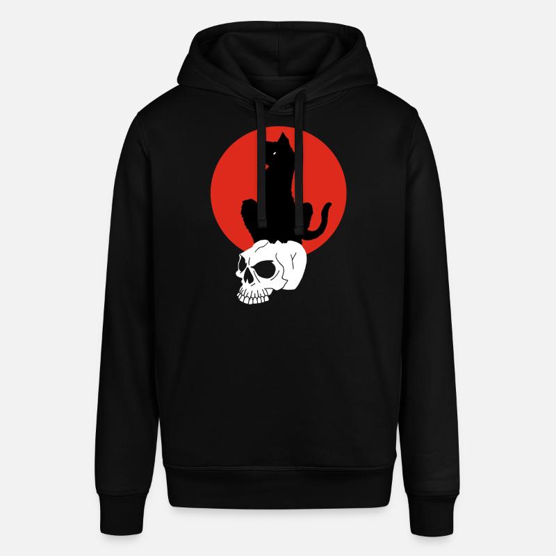 Chat noir et soleil rouge - Sweat à capuche SOUNDER Stanley/Stella Unisexe - noir