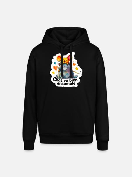 Chat et Souris Heureux Ensemble - Sweat à capuche SOUNDER Stanley/Stella Unisexe - noir