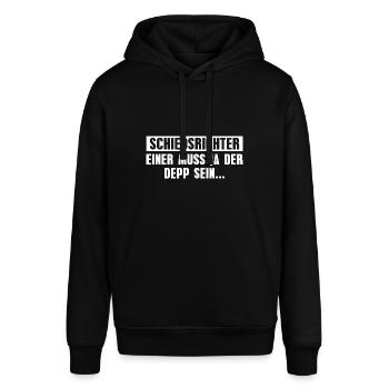 Schiedsrichter Lustiger Spruch Fußball Schiri - Stanley/Stella Unisex Hoodie SOUNDER - Schwarz - Vorne - Alina (178cm) & Michal (187cm)