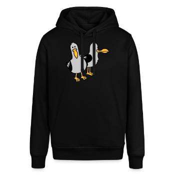 Gang 2 lustige Möwen - Stanley/Stella Unisex Hoodie SOUNDER - Schwarz - Vorne - Alina (178cm) & Michal (187cm)