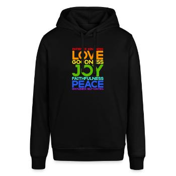 Jesus, Jesus, Jesus Christian, Christian Christian - Stanley/Stella SOUNDER Unisex Hoodie - black - Front - Alina (178cm) & Michal (187cm)