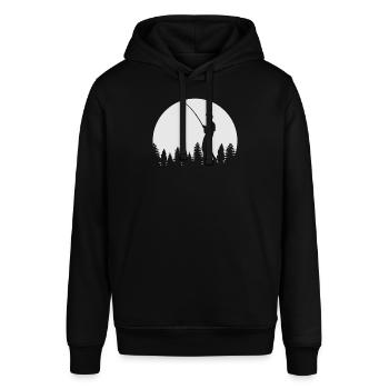 Rétro Graphique Pêcheur Pêcheur Sportif Pêche - Sweat à capuche SOUNDER Stanley/Stella Unisexe - noir - Devant - Alina (178cm) & Michal (187cm)