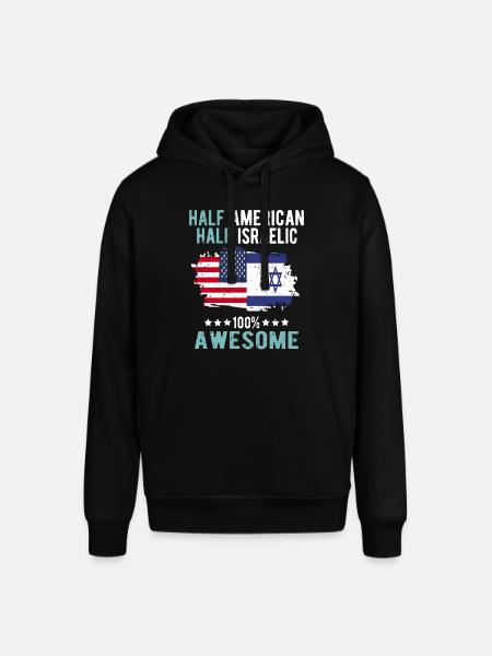 Half American Half Isreali - Stanley/Stella SOUNDER Unisex Hoodie - black