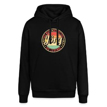 Jörg Der Mann Der Mythos Die Legende - Stanley/Stella Unisex Hoodie SOUNDER - Schwarz - Vorne - Alina (178cm) & Michal (187cm)