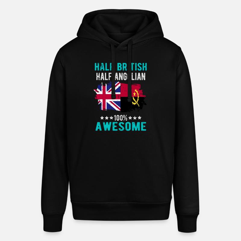 Half British Half Angolier - Stanley/Stella SOUNDER Unisex Hoodie - black