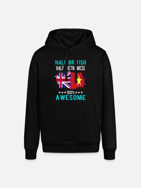 Half British Half Vietnamese - Stanley/Stella SOUNDER Unisex Hoodie - black