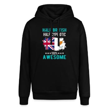 Halb Brite Halb Zyprer - Stanley/Stella Unisex Hoodie SOUNDER - Schwarz - Vorne - Alina (178cm) & Michal (187cm)
