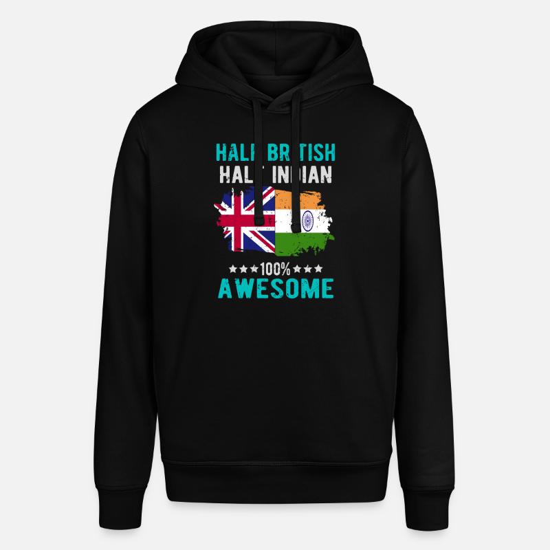 Half British Half Indian - Stanley/Stella SOUNDER Unisex Hoodie - black