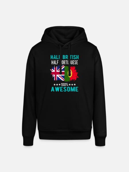 Half British Half Portuguese - Stanley/Stella SOUNDER Unisex Hoodie - black