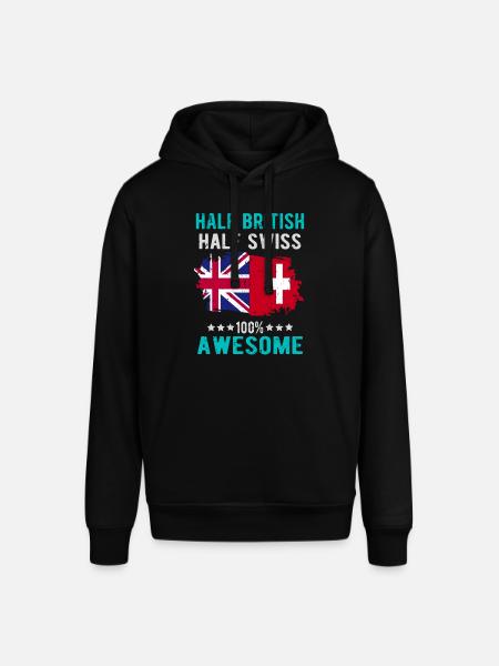 Halb Brite Halb Schweizer - Stanley/Stella Unisex Hoodie SOUNDER - Schwarz