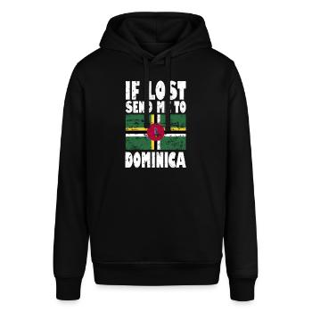 Dominica Flag Saying - Stanley/Stella SOUNDER Unisex Hoodie - black - Front - Alina (178cm) & Michal (187cm)