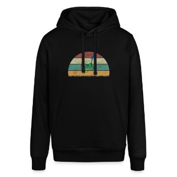 xxx Dinosaur Kids Dino Gift - Stanley/Stella SOUNDER Unisex Hoodie - black - Front - Alina (178cm) & Michal (187cm)