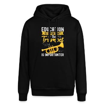 Trompete - Stanley/Stella Unisex Hoodie SOUNDER - Schwarz - Vorne - Alina (178cm) & Michal (187cm)