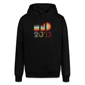 2013 Birthday Legendary since Vintage Rainbow - Stanley/Stella SOUNDER Unisex Hoodie - black - Front - Alina (178cm) & Michal (187cm)