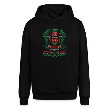 Legenden wurden im Jahr 1991 geboren - Stanley/Stella Unisex Hoodie SOUNDER - Schwarz - Vorne - Alina (178cm) & Michal (187cm)