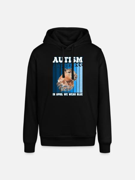 Capybara Autism Awareness - Stanley/Stella SOUNDER Unisex Hoodie - black