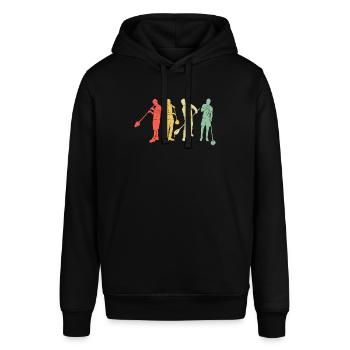 Glasbläser Retro - Glasblasen Glasbläserei - Stanley/Stella Unisex Hoodie SOUNDER - Schwarz - Vorne - Alina (178cm) & Michal (187cm)